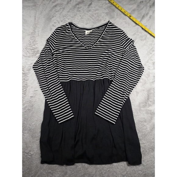 Led Tops - LED Luxe Essentials Denim  -‎ Stripe Shirt sz L